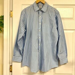 Brooks Brothers Regent Men's Long Sleeve Button Down plaid dress Shirt 17 4/5